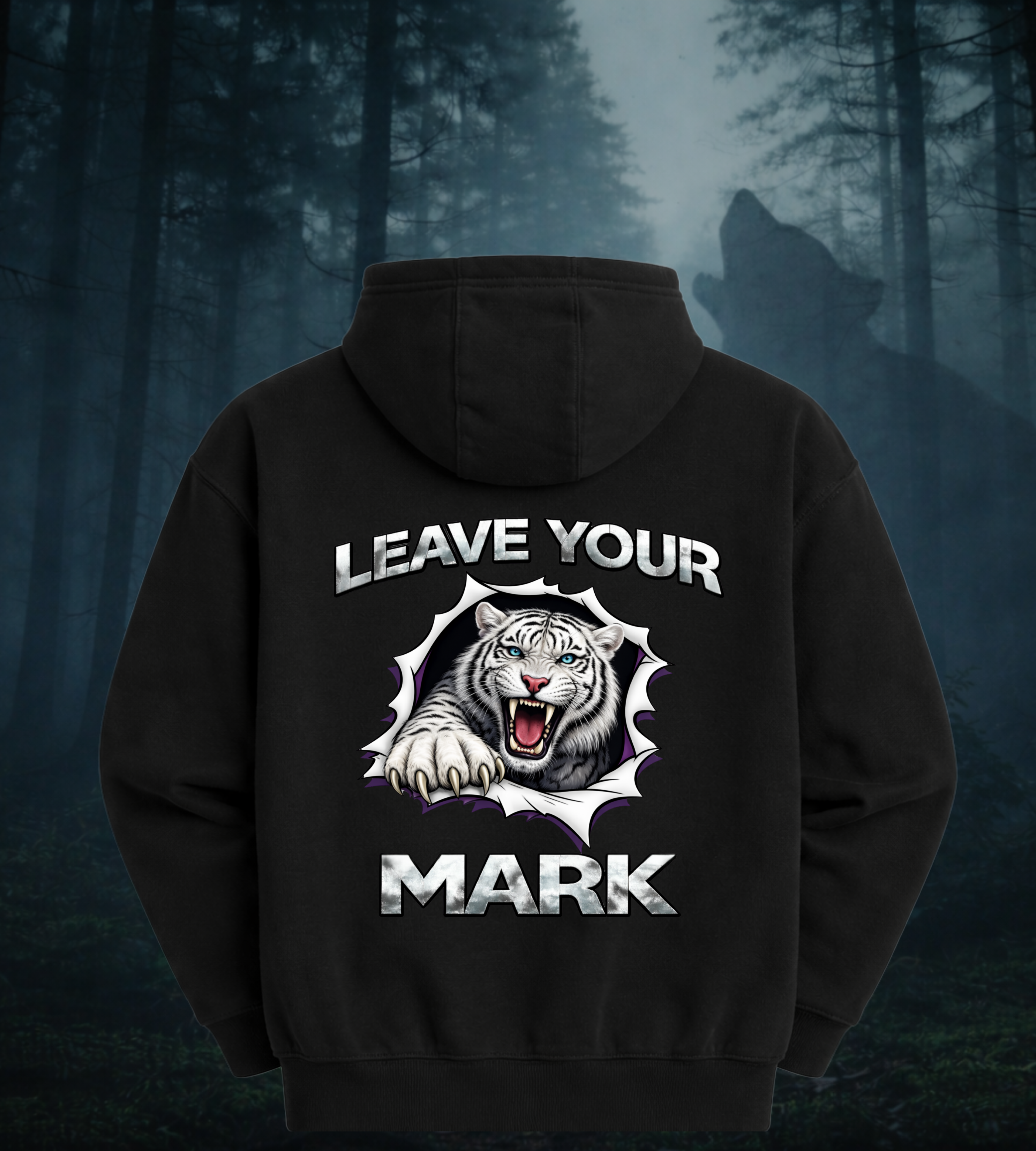 White Tiger Graphic Hoodie “Leave Your Mark” 87 Series Limited Edition Pullover Sweater