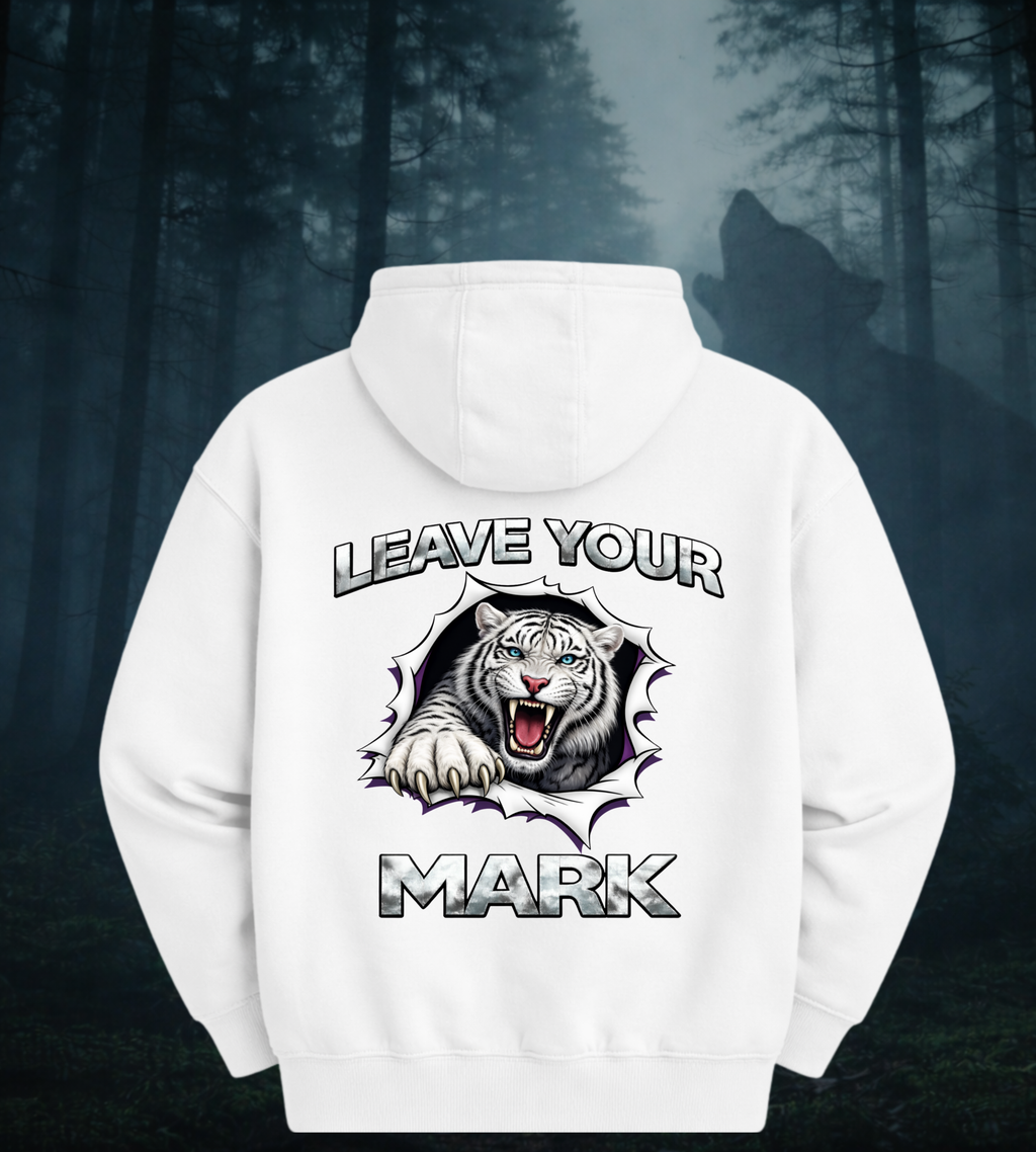 White Tiger Graphic Hoodie “Leave Your Mark” 87 Series Limited Edition Pullover Sweater