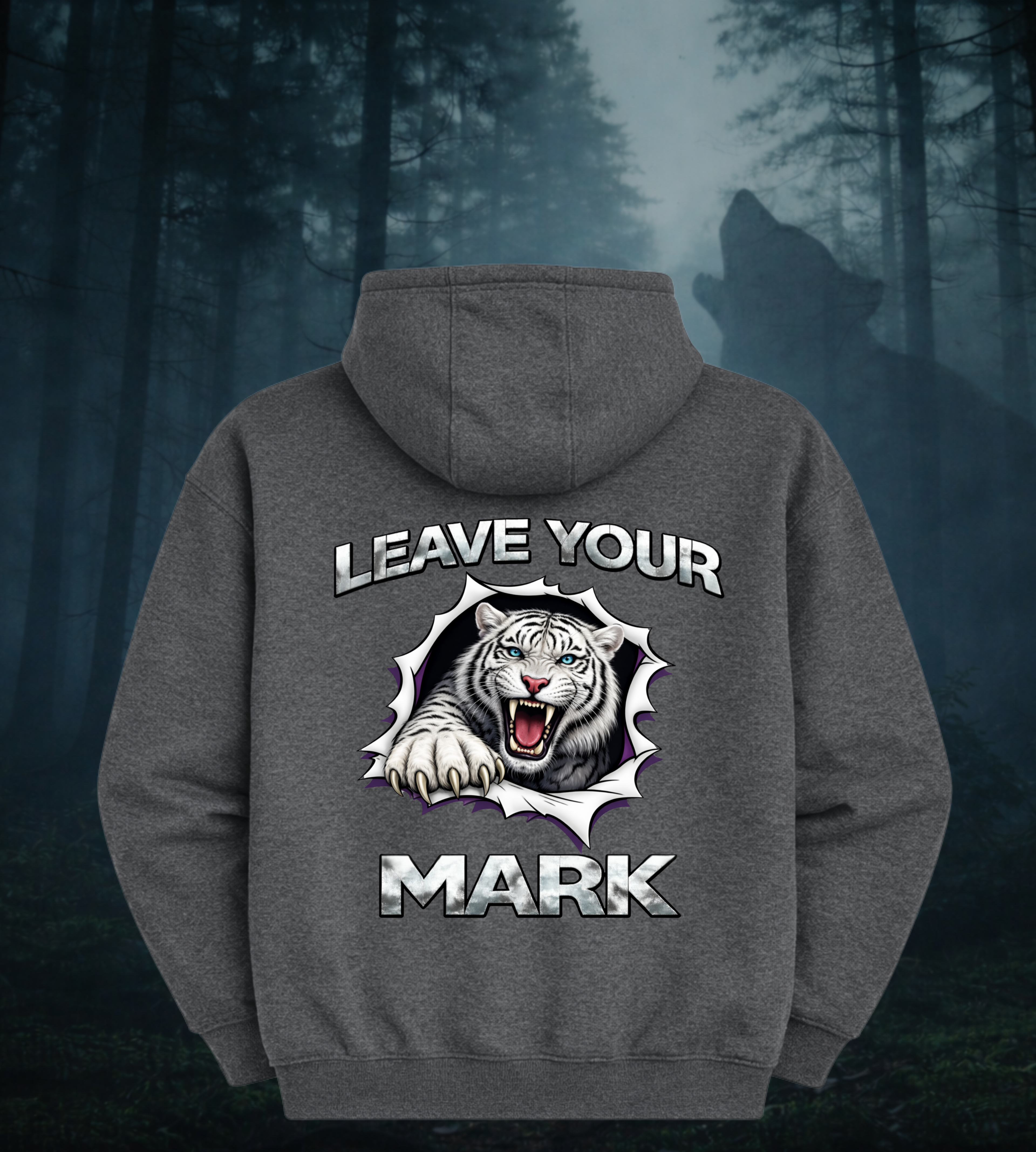 White Tiger Graphic Hoodie “Leave Your Mark” 87 Series Limited Edition Pullover Sweater
