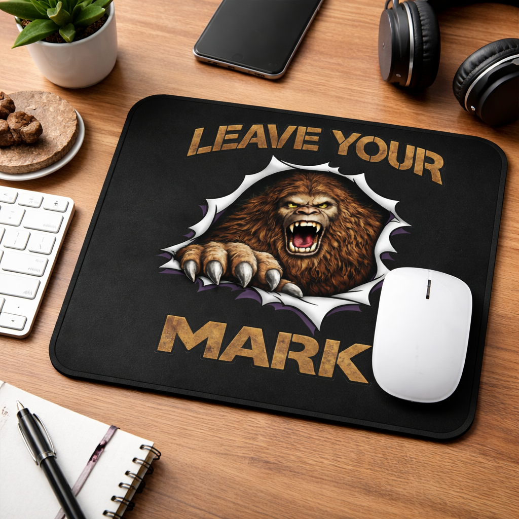 Bigfoot Sasquatch "Leave Your Mark" Gaming Mouse Pad
