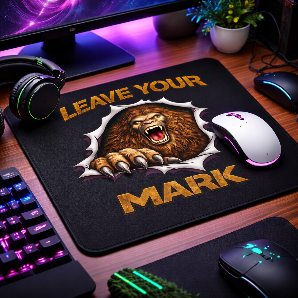 Bigfoot Sasquatch "Leave Your Mark" Gaming Mouse Pad