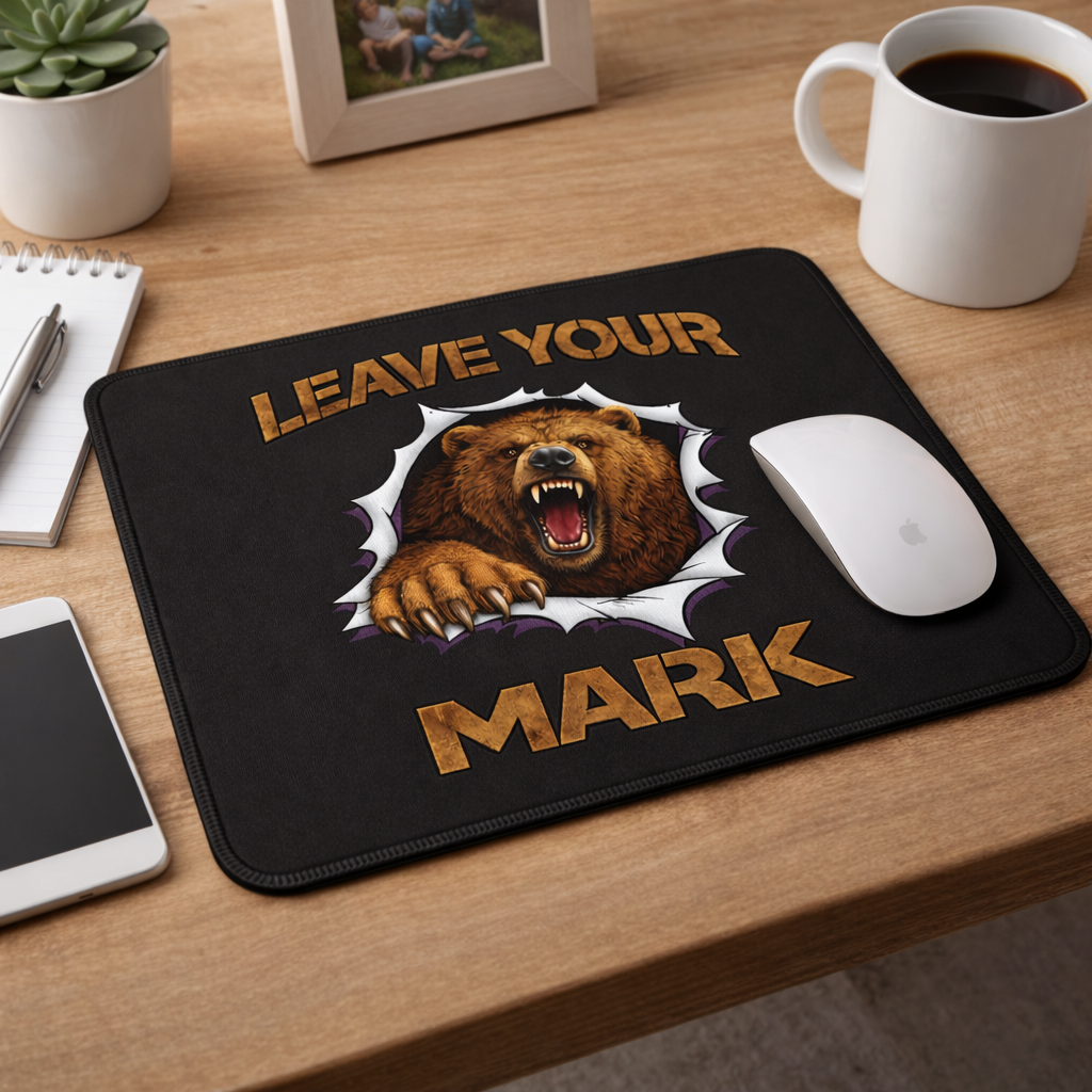 Grizzly Bear "Leave Your Mark" Gaming Mouse Pad