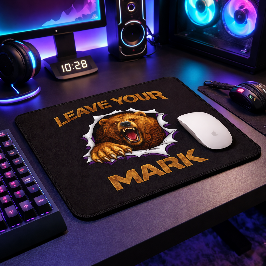 Grizzly Bear "Leave Your Mark" Gaming Mouse Pad