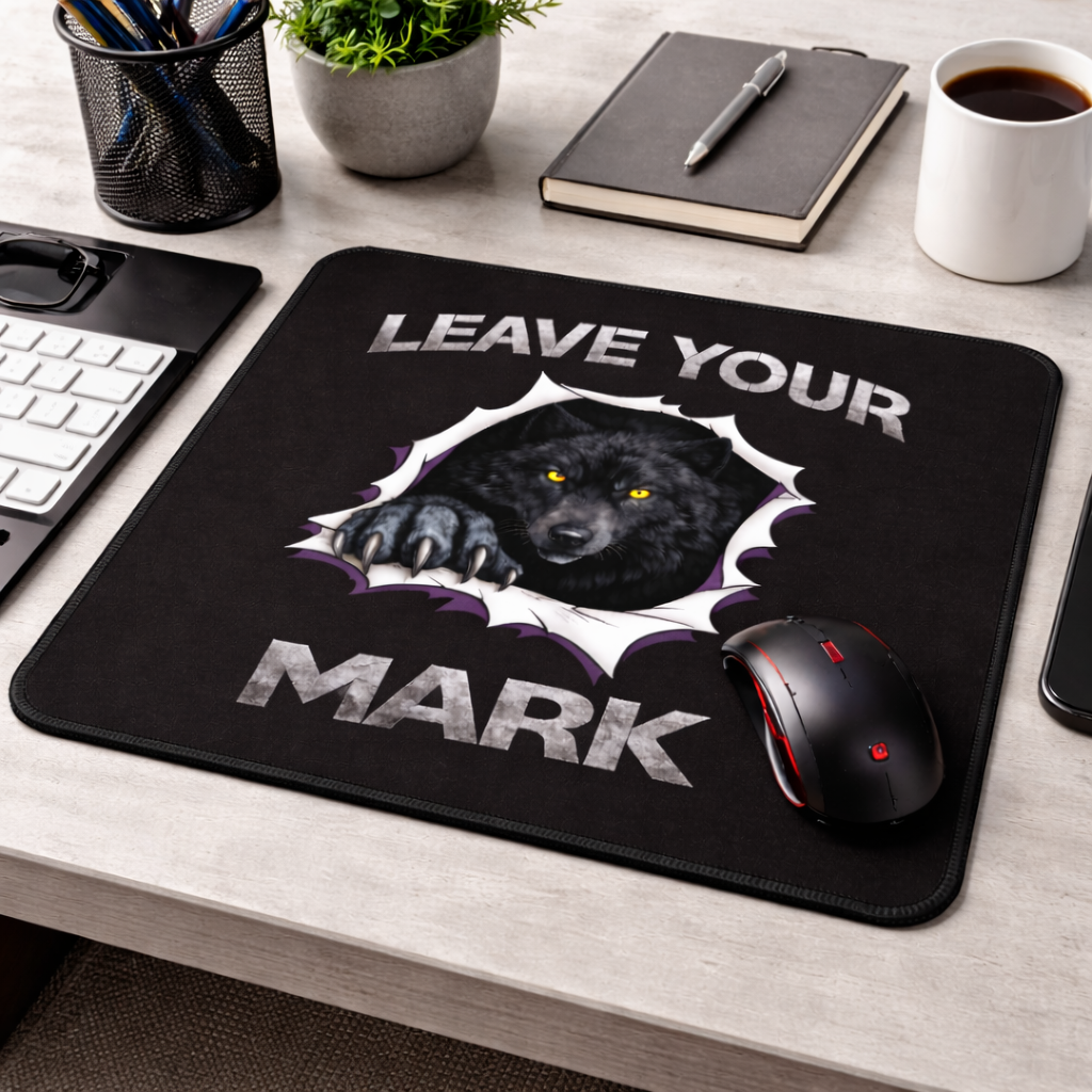 Black Wolf "Leave Your Mark" Gaming Mouse Pad