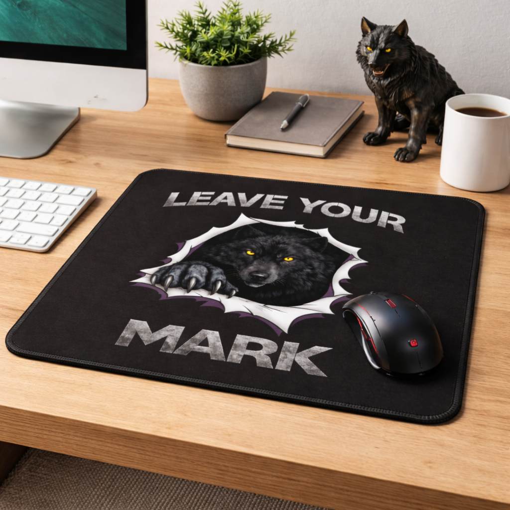 Black Wolf "Leave Your Mark" Gaming Mouse Pad