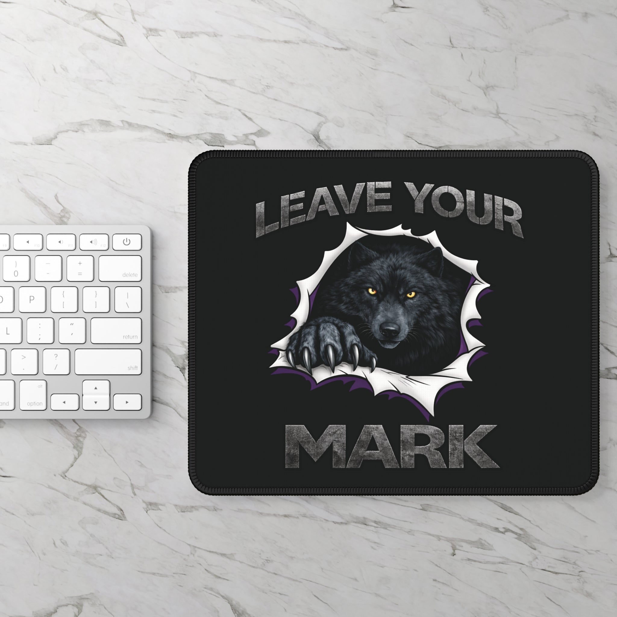Black Wolf "Leave Your Mark" Gaming Mouse Pad