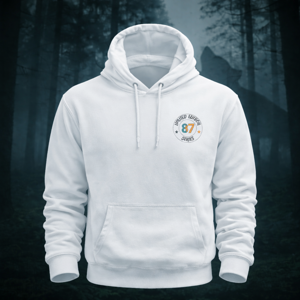 Black Wolf Graphic Baseball Hoodie "Leave Your Mark" 87 Series Limited Edition