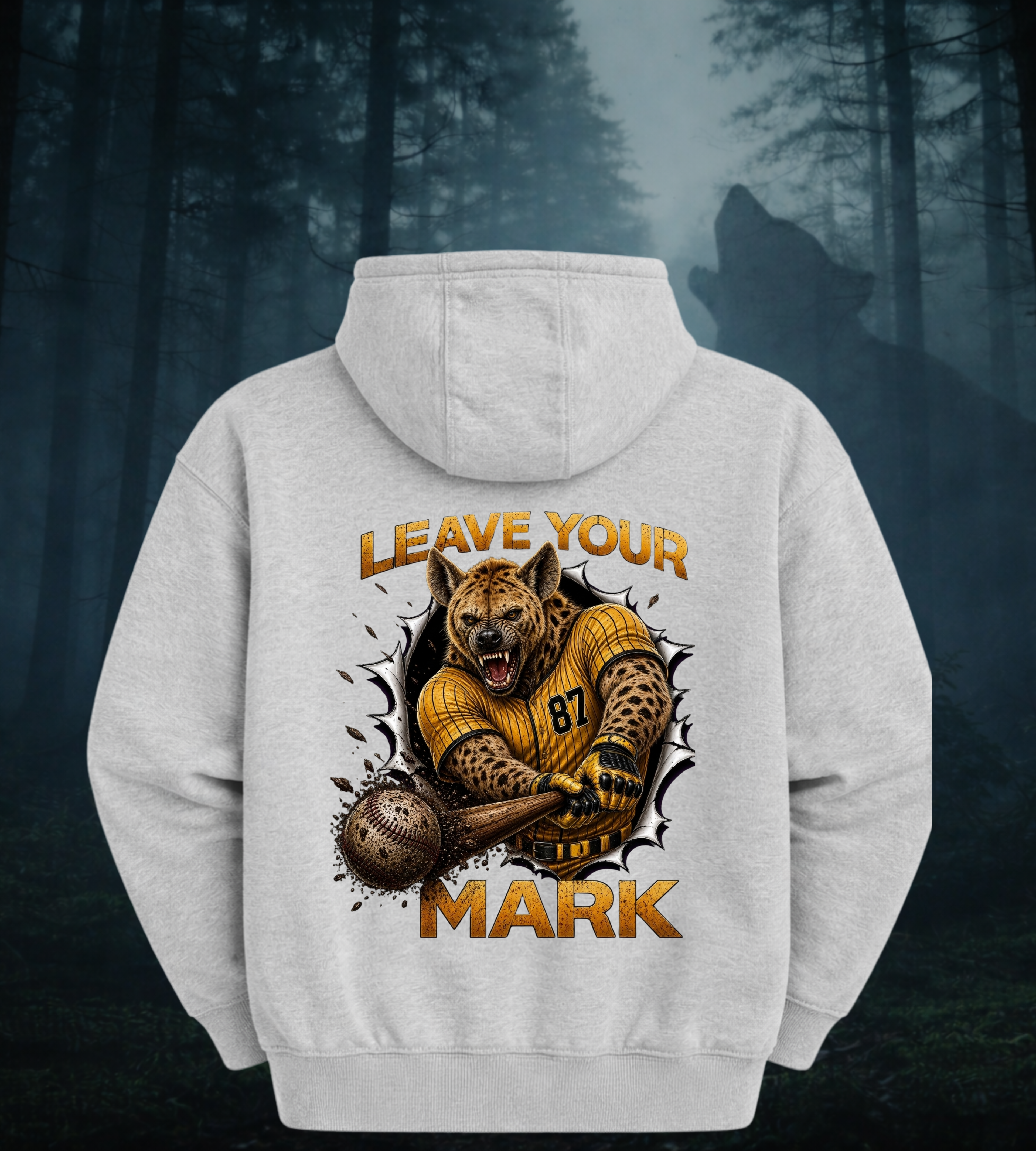 Hyena  Graphic Baseball Hoodie "Leave Your Mark" 87 Series Limited Edition