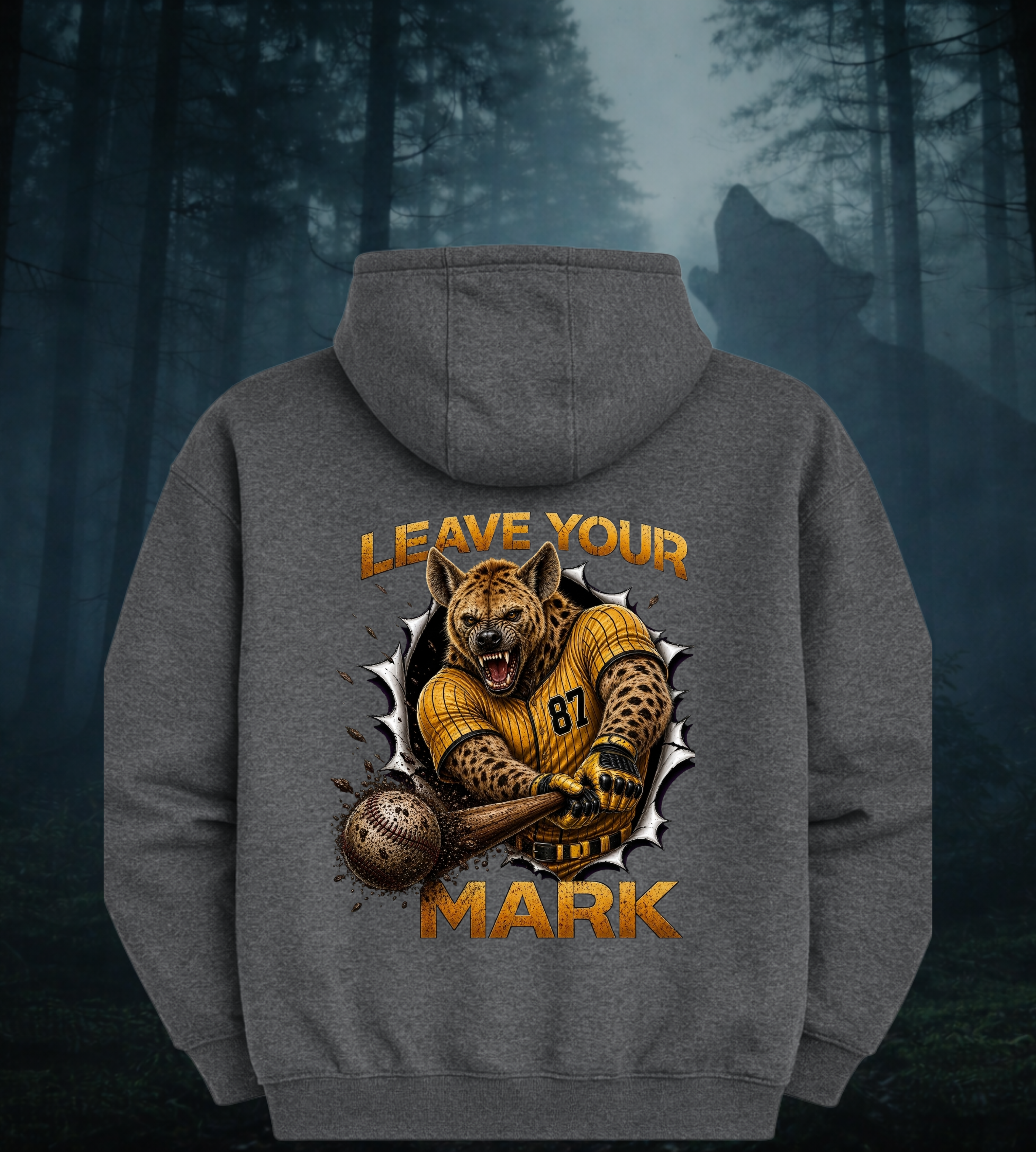 Hyena  Graphic Baseball Hoodie "Leave Your Mark" 87 Series Limited Edition