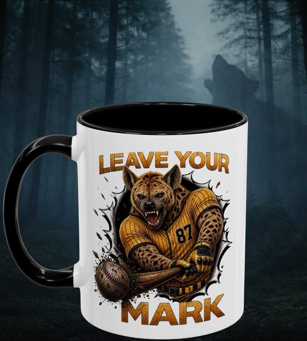 Hyena Baseball  "Leave Your Mark" Collector's Cup Orange & Black Accent Coffee Mug