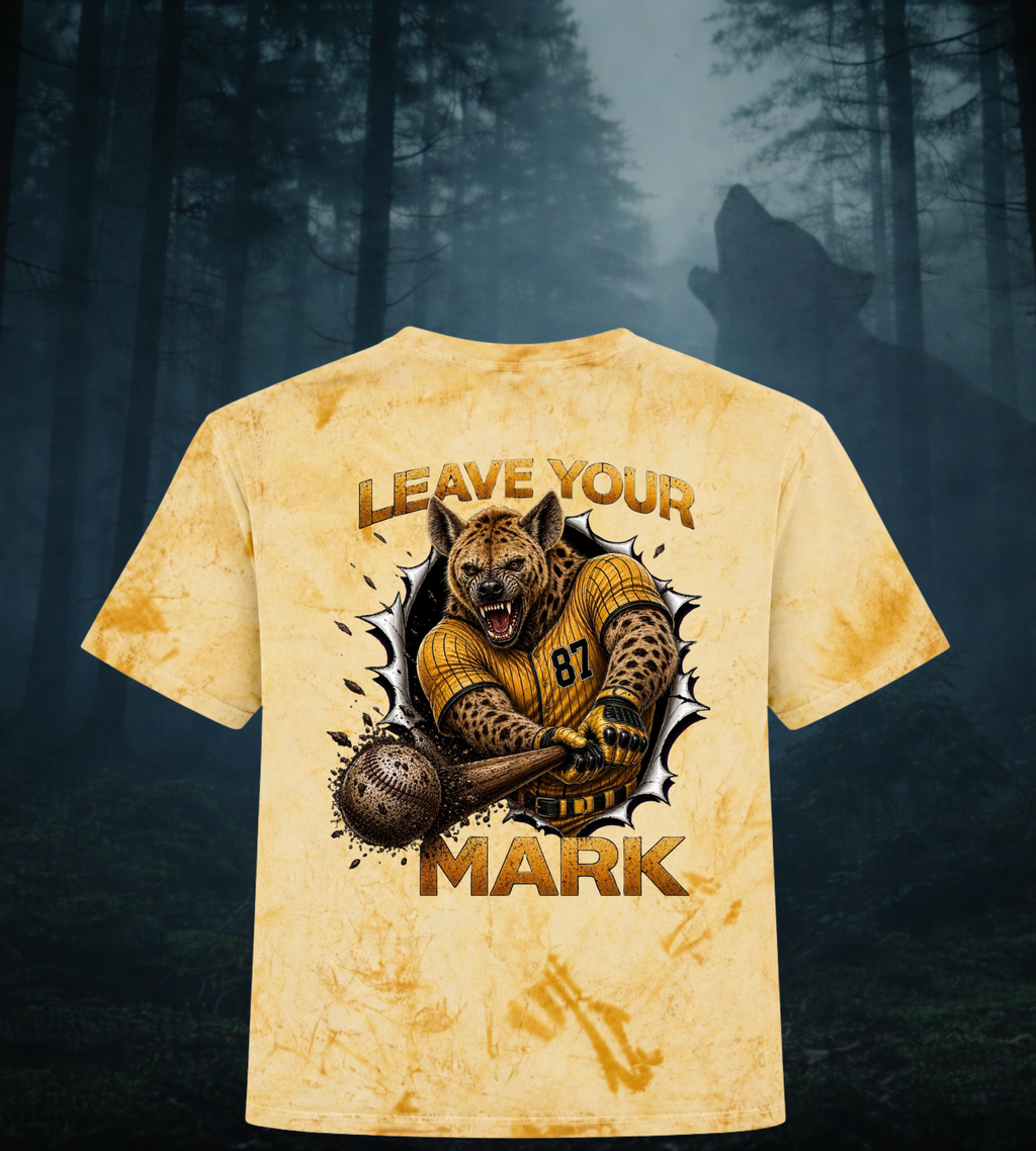Hyena Baseball 'Leave Your Mark' Tie-Dye Citrine T-Shirt