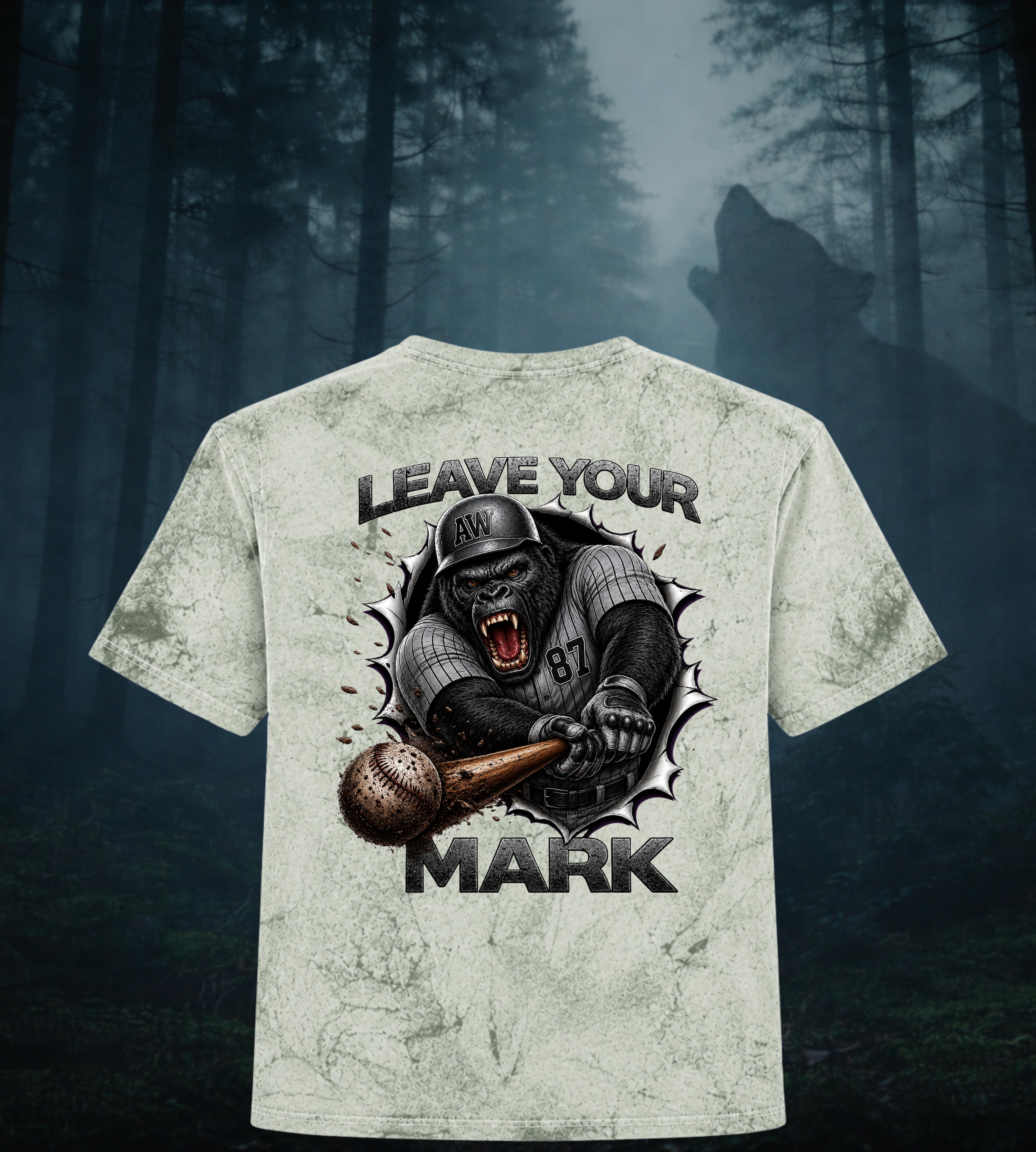 Gorilla Baseball 'Leave Your Mark' Tie-Dye Smoke & Fern T-Shirt