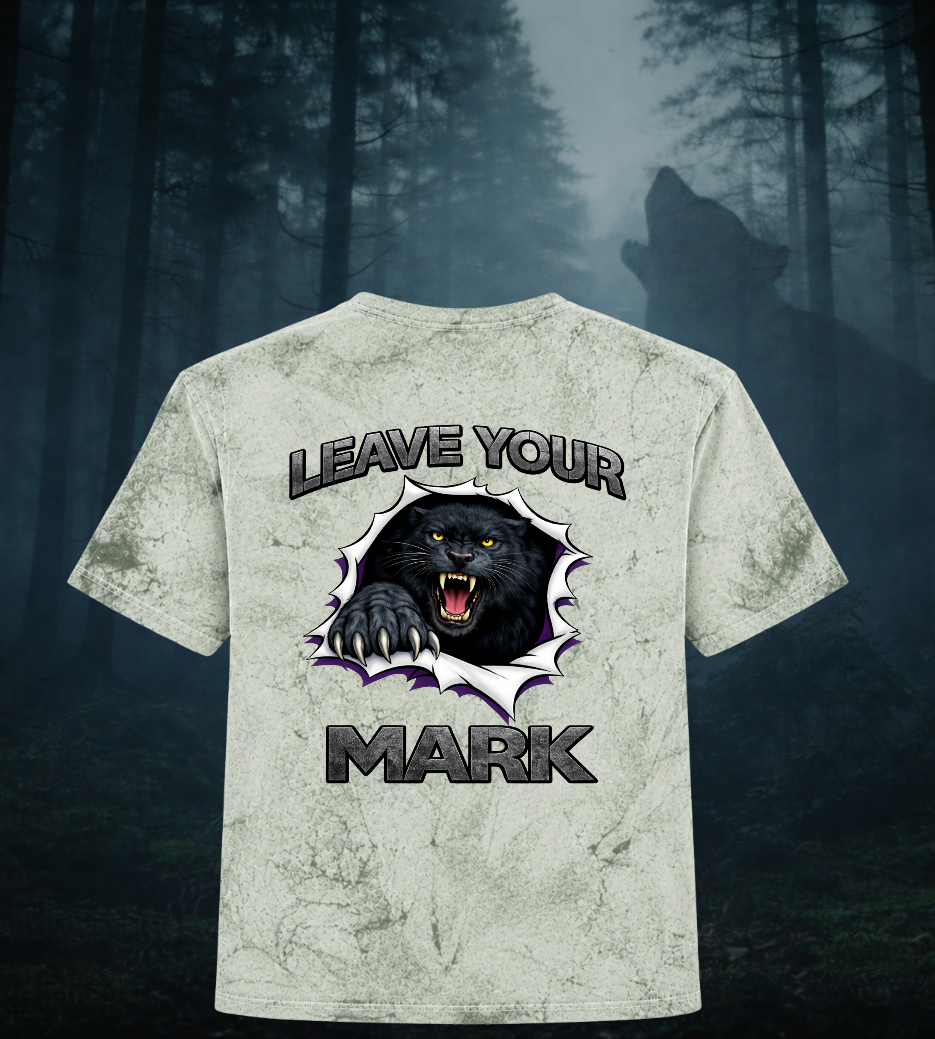 Black Panther 'Leave Your Mark' Tie-Dye Smoke & Fern T-Shirt