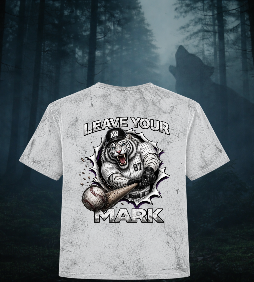 White Tiger Baseball 'Leave Your Mark' Tie-Dye Smoke & Fern T-Shirt