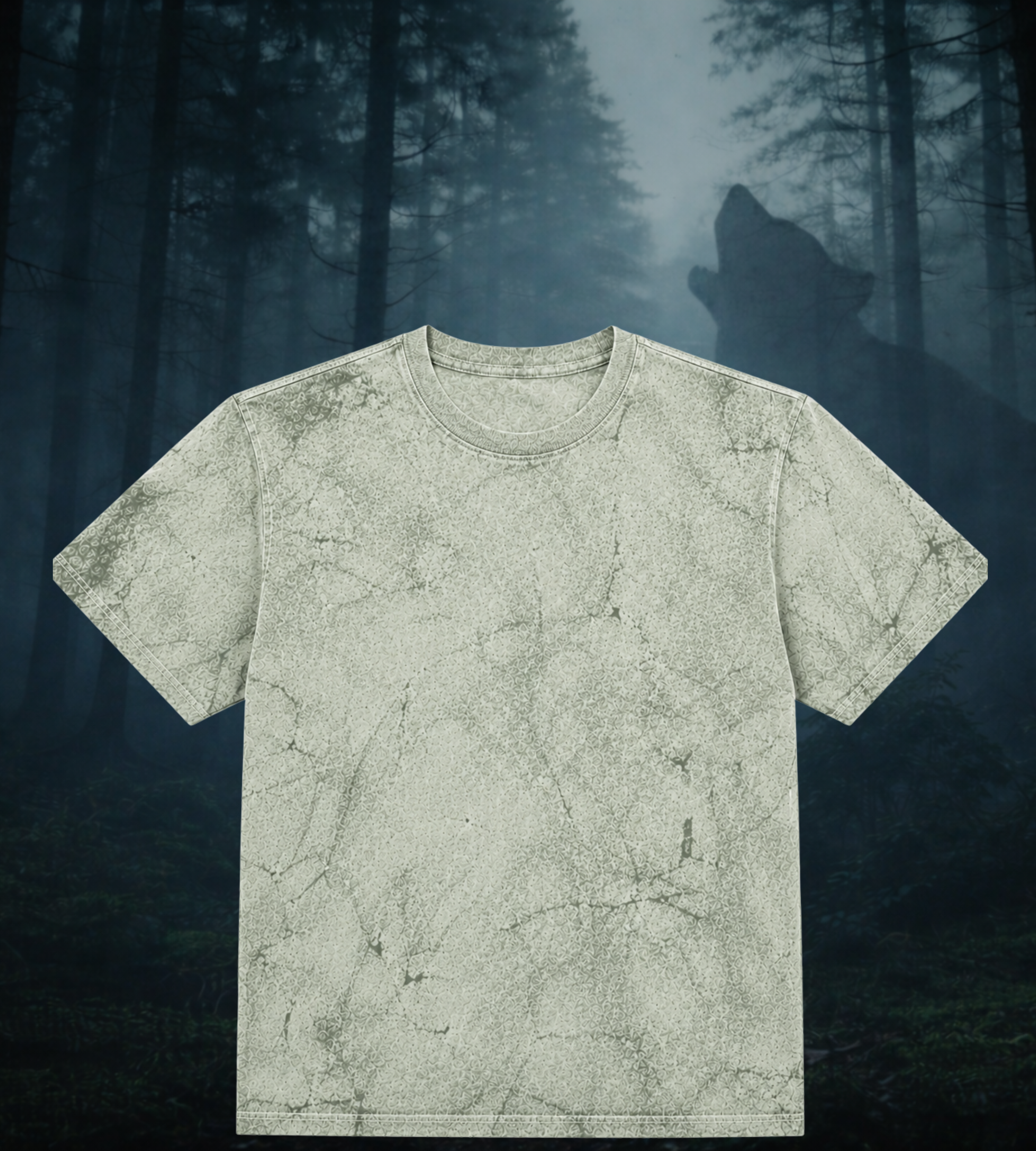 Black Wolf  'Leave Your Mark' Tie-Dye Smoke & Fern T-Shirt