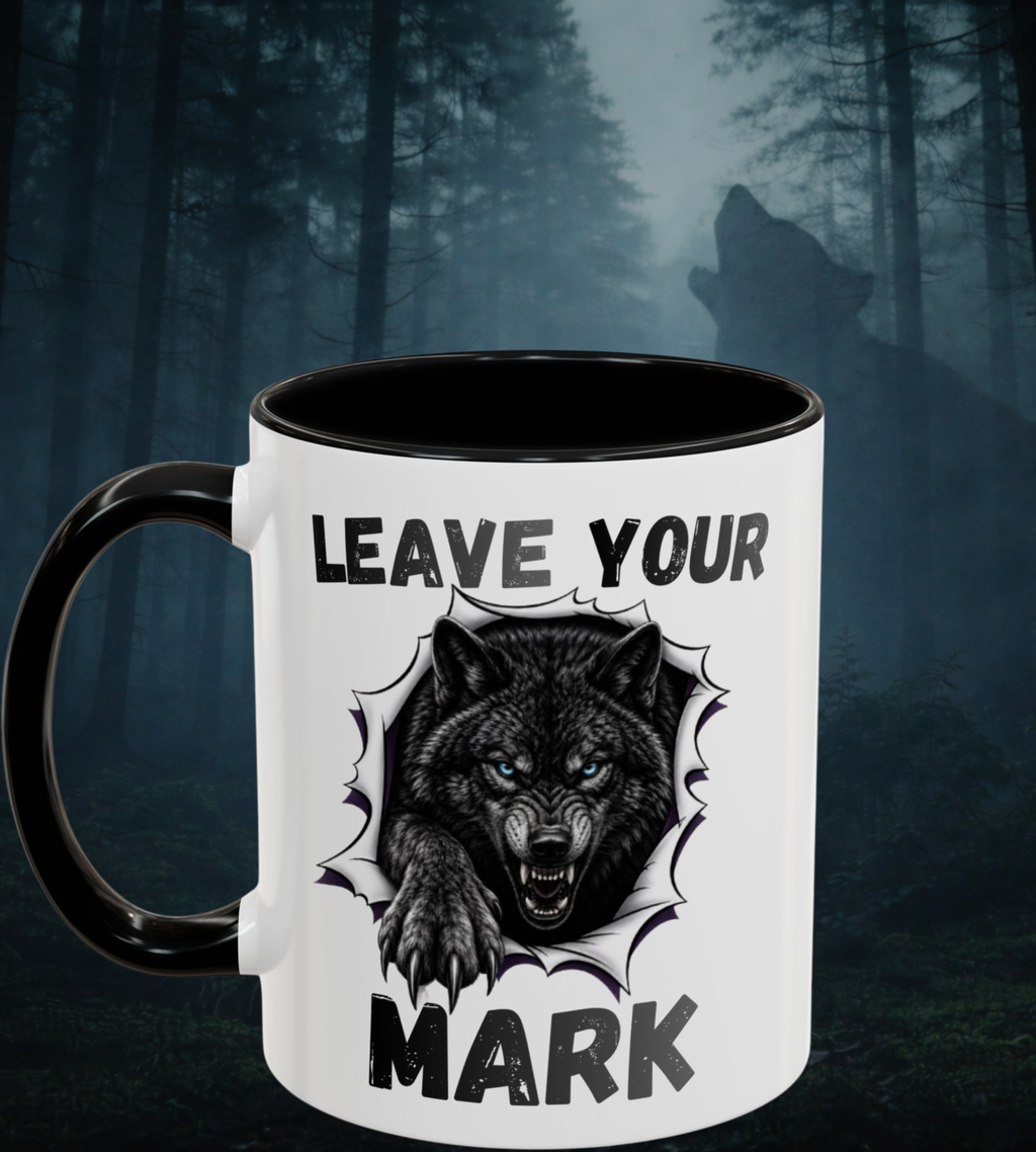 Black Wolf "Leave Your Mark" Collector's Black Accent Coffee Mug