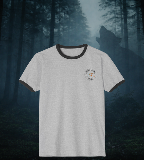 Black Graphic Wolf Ringer T-Shirt "Leave Your Mark" 87 Series Limited Edition