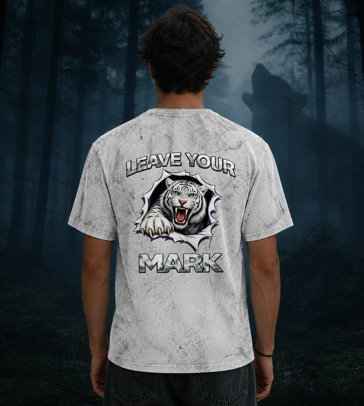 White Tiger 'Leave Your Mark' Tie-Dye Smoke & Fern T-Shirt