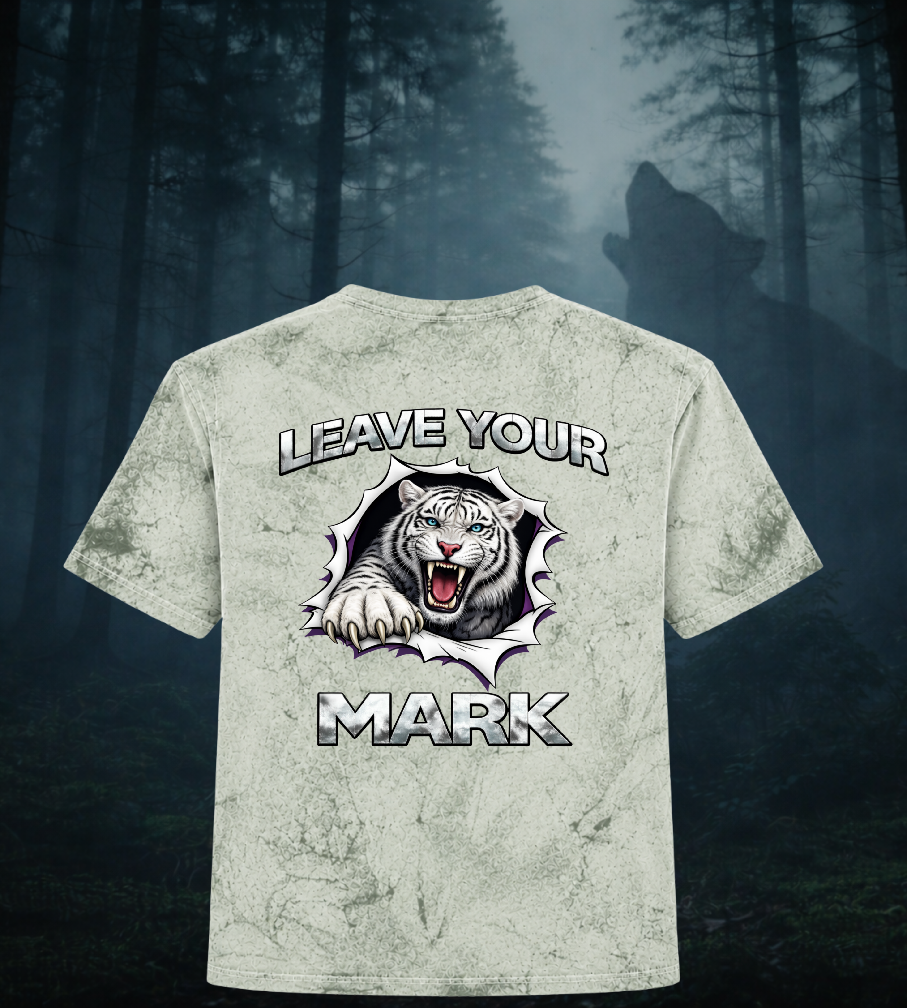 White Tiger 'Leave Your Mark' Tie-Dye Smoke & Fern T-Shirt