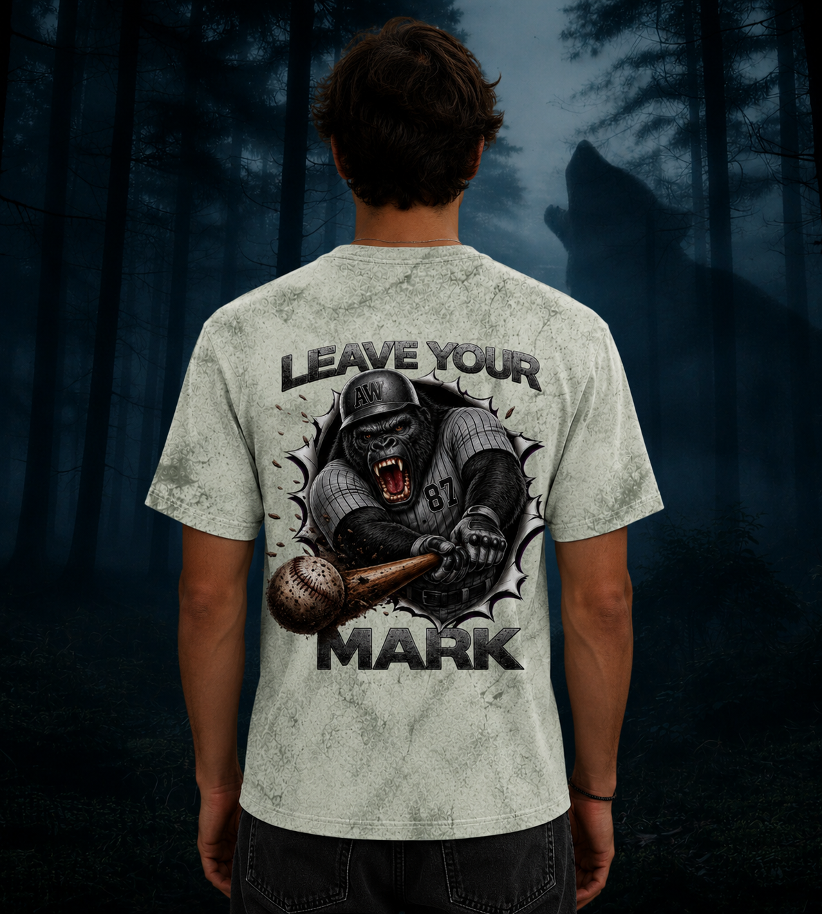 Gorilla Baseball 'Leave Your Mark' Tie-Dye Smoke & Fern T-Shirt