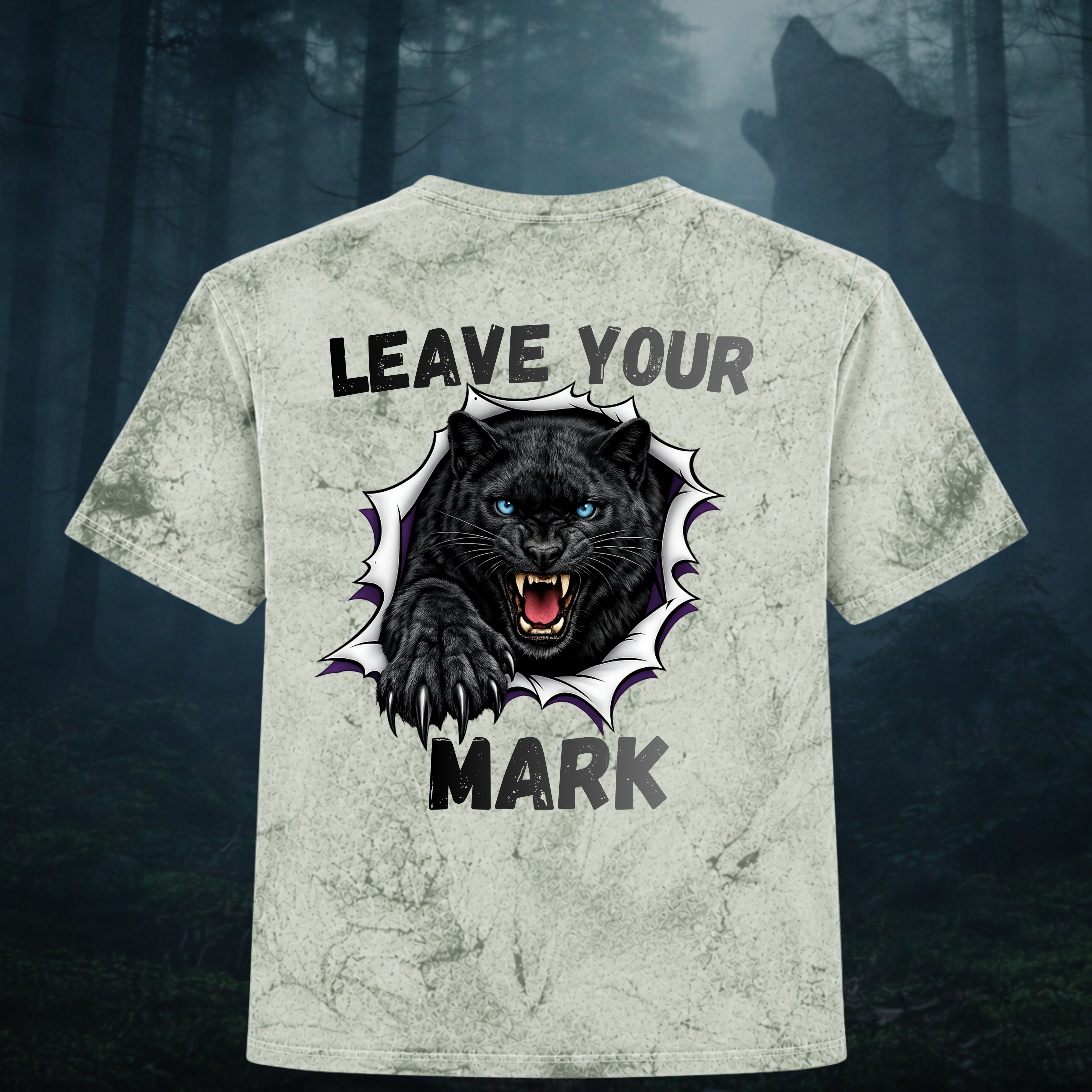 Black Panther Fierce Animal Vintage Grunge Tee Leave Your Mark Color Blast T-shirt