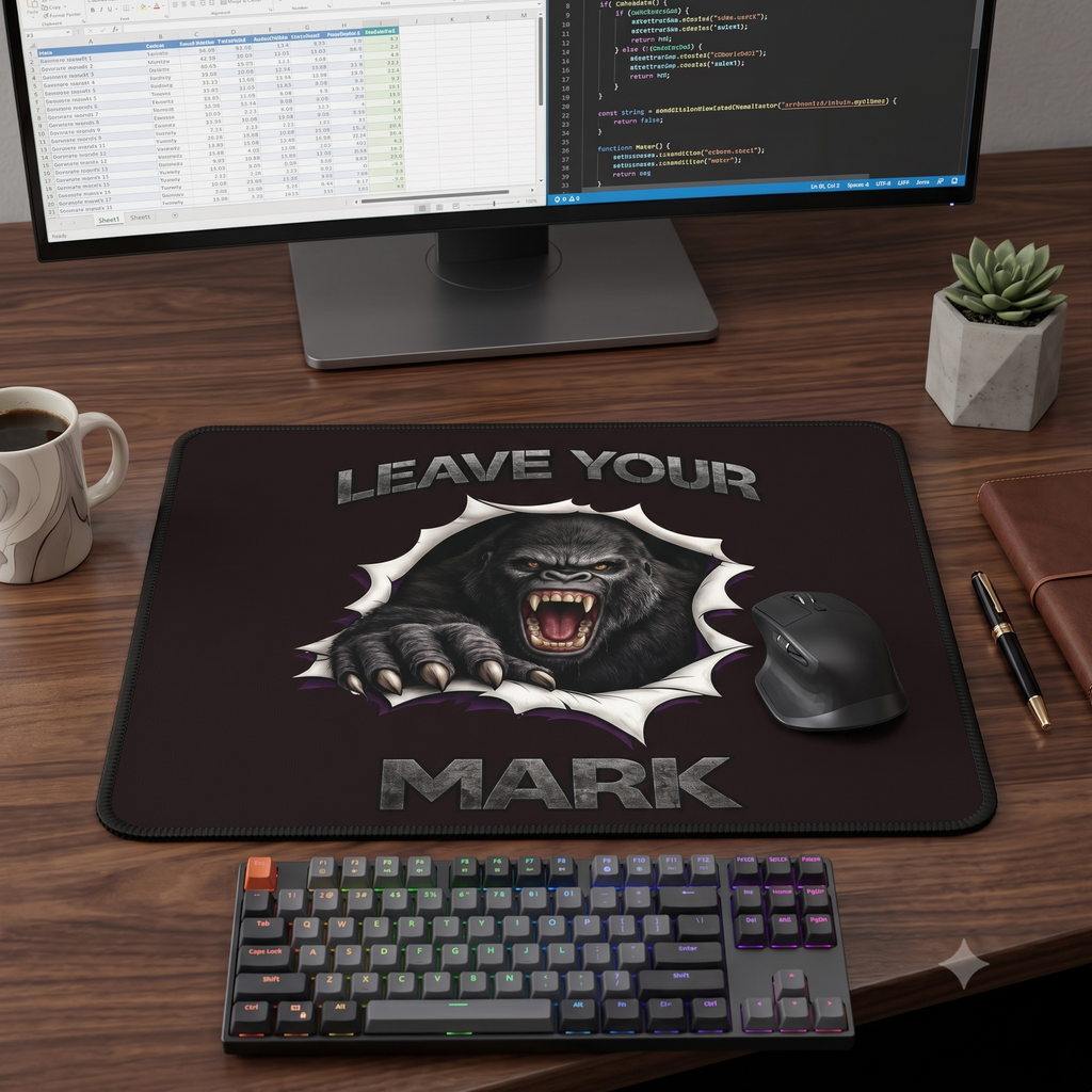 Gorilla "Leave Your Mark" Gaming Mouse Pad