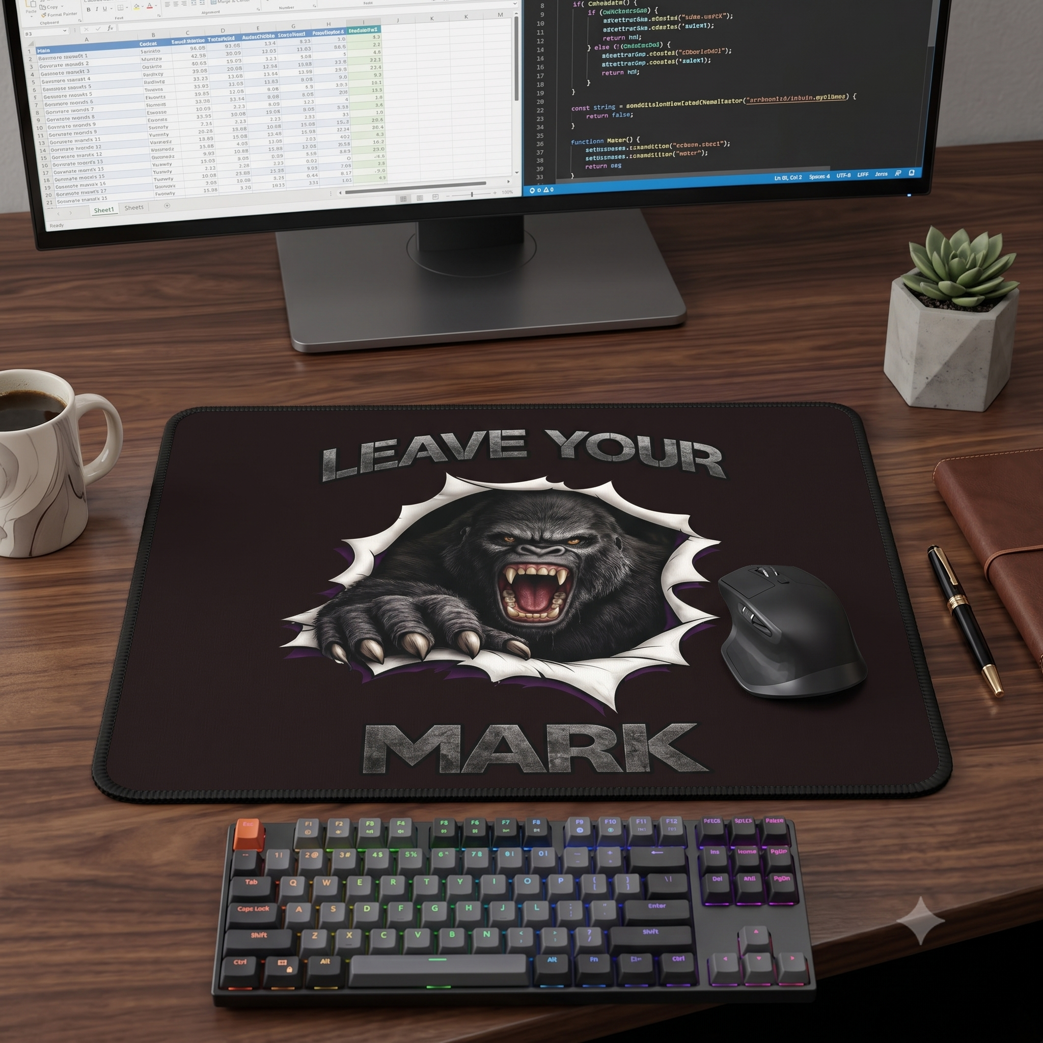 Gorilla "Leave Your Mark" Gaming Mouse Pad