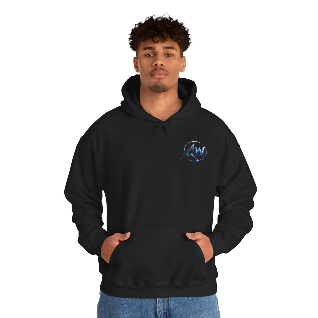 Hyena Baseball Graphic Sports Hoodie  "Leave Your Mark" Cyber Crest AW Signature Emblem Logo Pullover Drawstring Sweater
