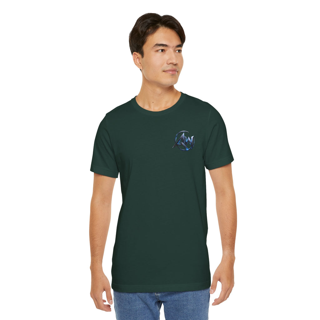 Authentic Cyber Crest Emblem AW Logo Americanwolf Brand Signature Series Soft T-Shirt