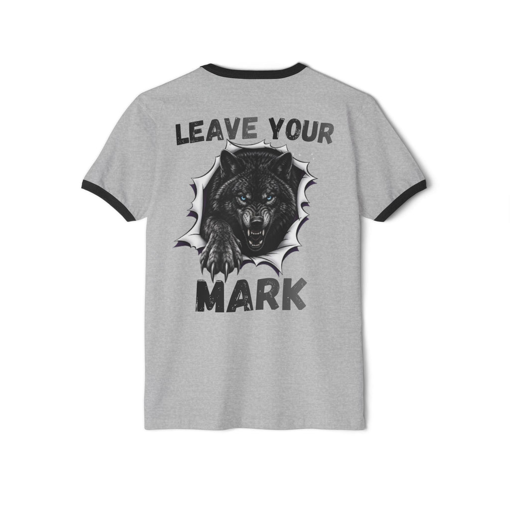 Black Graphic Wolf Ringer T-Shirt "Leave Your Mark" 87 Series Limited Edition