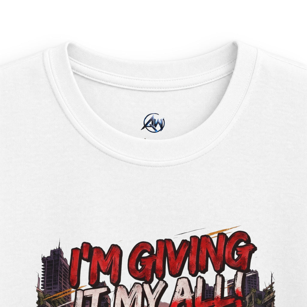 Kids Racing T-Shirt "I'm Giving It My All – Leave Your Mark"
