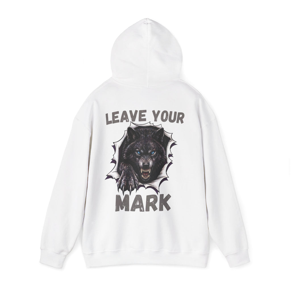 Black Wolf Hoodie "Leave Your Mark" Cyber Crest AW Signature Emblem Pullover drawstring Sweater