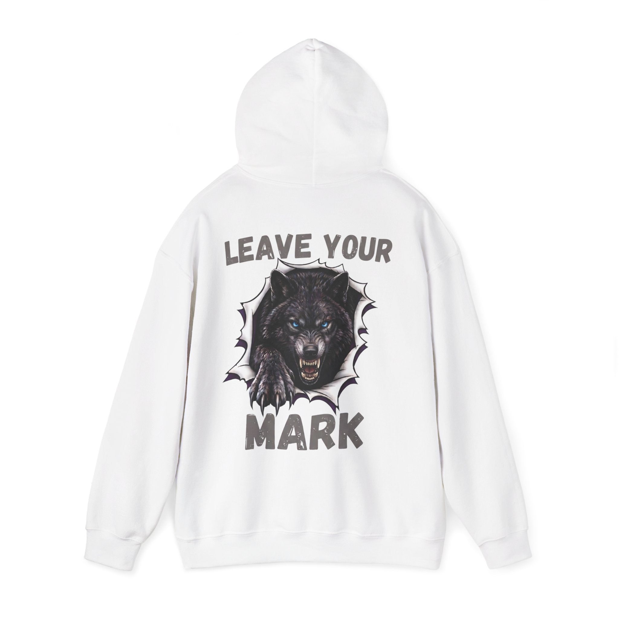 Black Wolf Hoodie "Leave Your Mark" Cyber Crest AW Signature Emblem Pullover drawstring Sweater