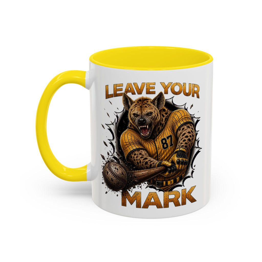 Wild Hyena Baseball  "Leave Your Mark" Fierce Animal Sports Accent Coffee Mug