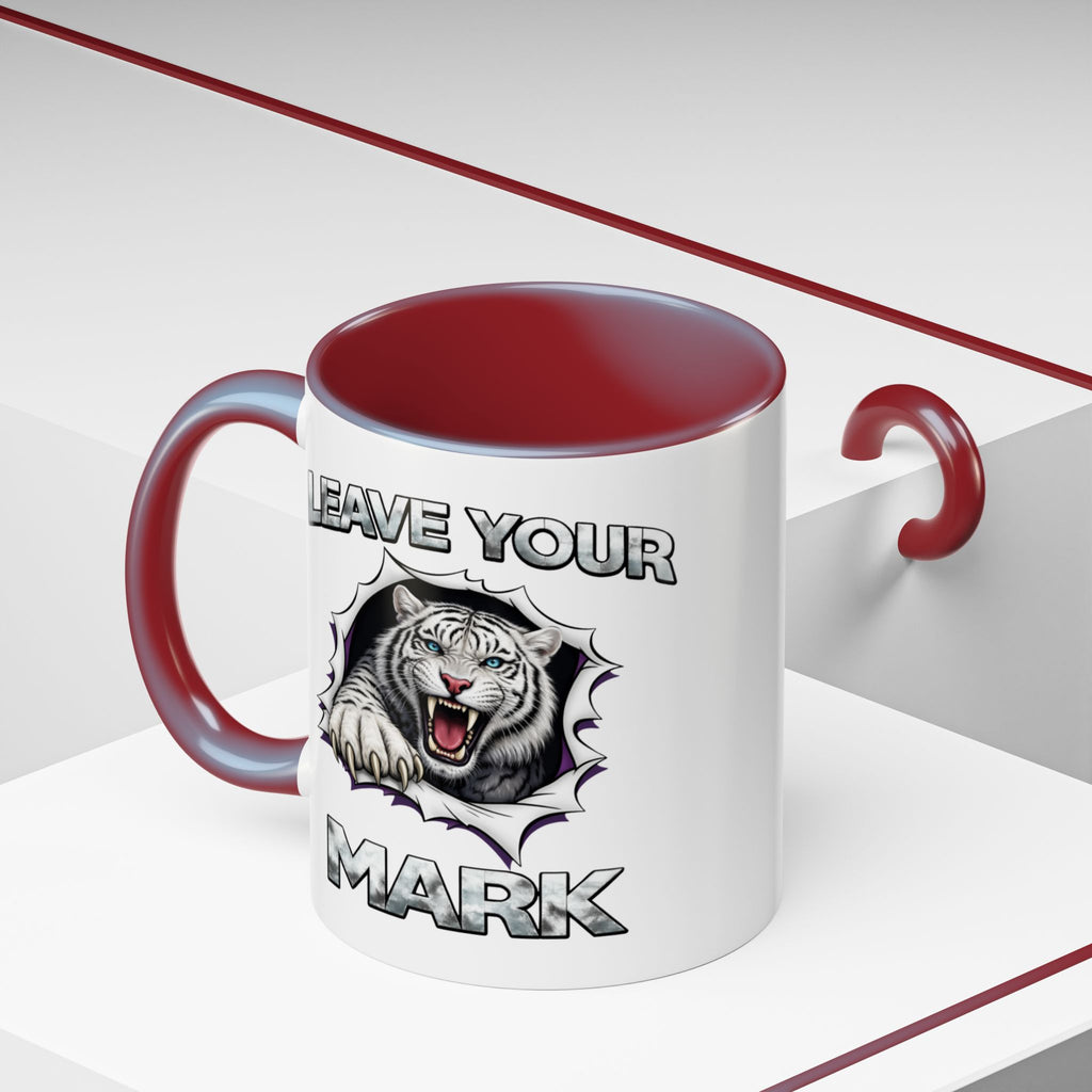 Wild White Tiger "Leave Your Mark" Fierce Animal Accent Coffee Mug
