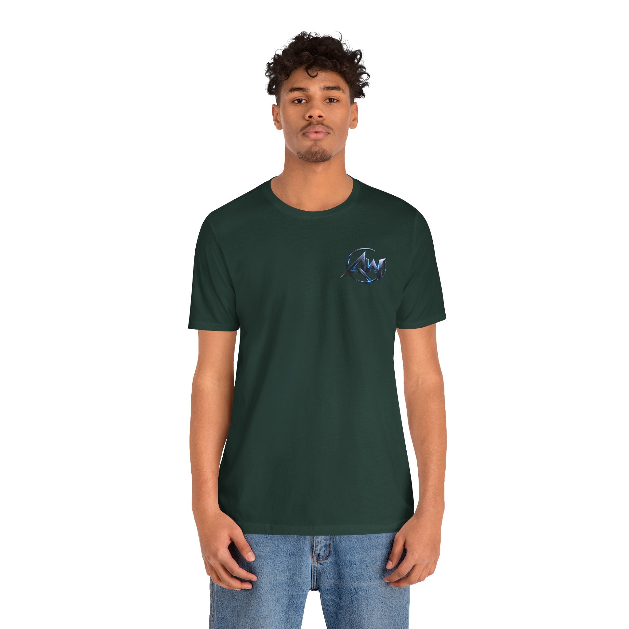 Authentic Cyber Crest Emblem AW Logo Americanwolf Brand Signature Series Soft T-Shirt