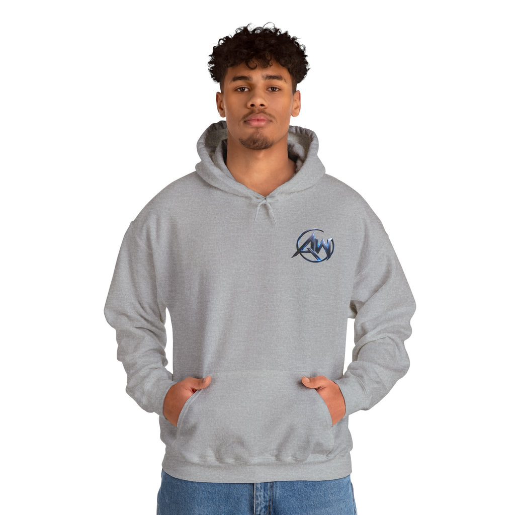 Hyena Baseball Graphic Sports Hoodie  "Leave Your Mark" Cyber Crest AW Signature Emblem Logo Pullover Drawstring Sweater