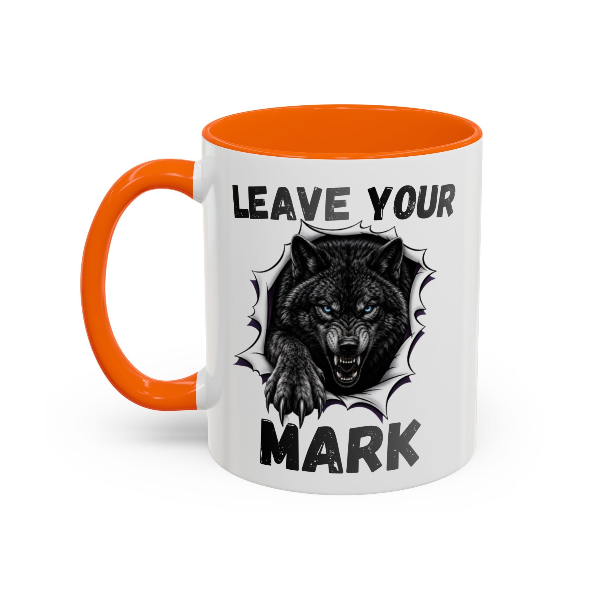 Wild Black Wolf "Leave Your Mark" Fierce Animal Accent Coffee Mug