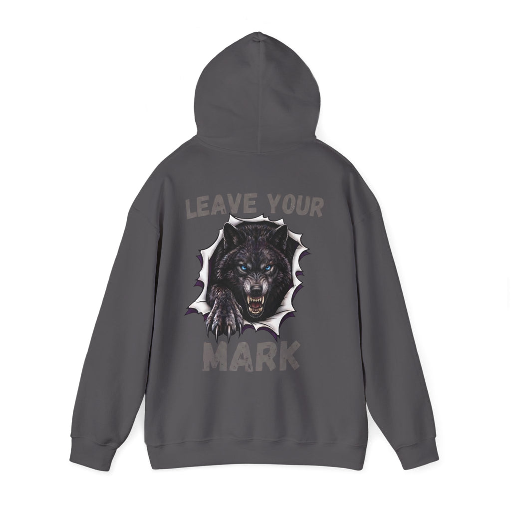 Black Wolf Hoodie "Leave Your Mark" Cyber Crest AW Signature Emblem Pullover drawstring Sweater