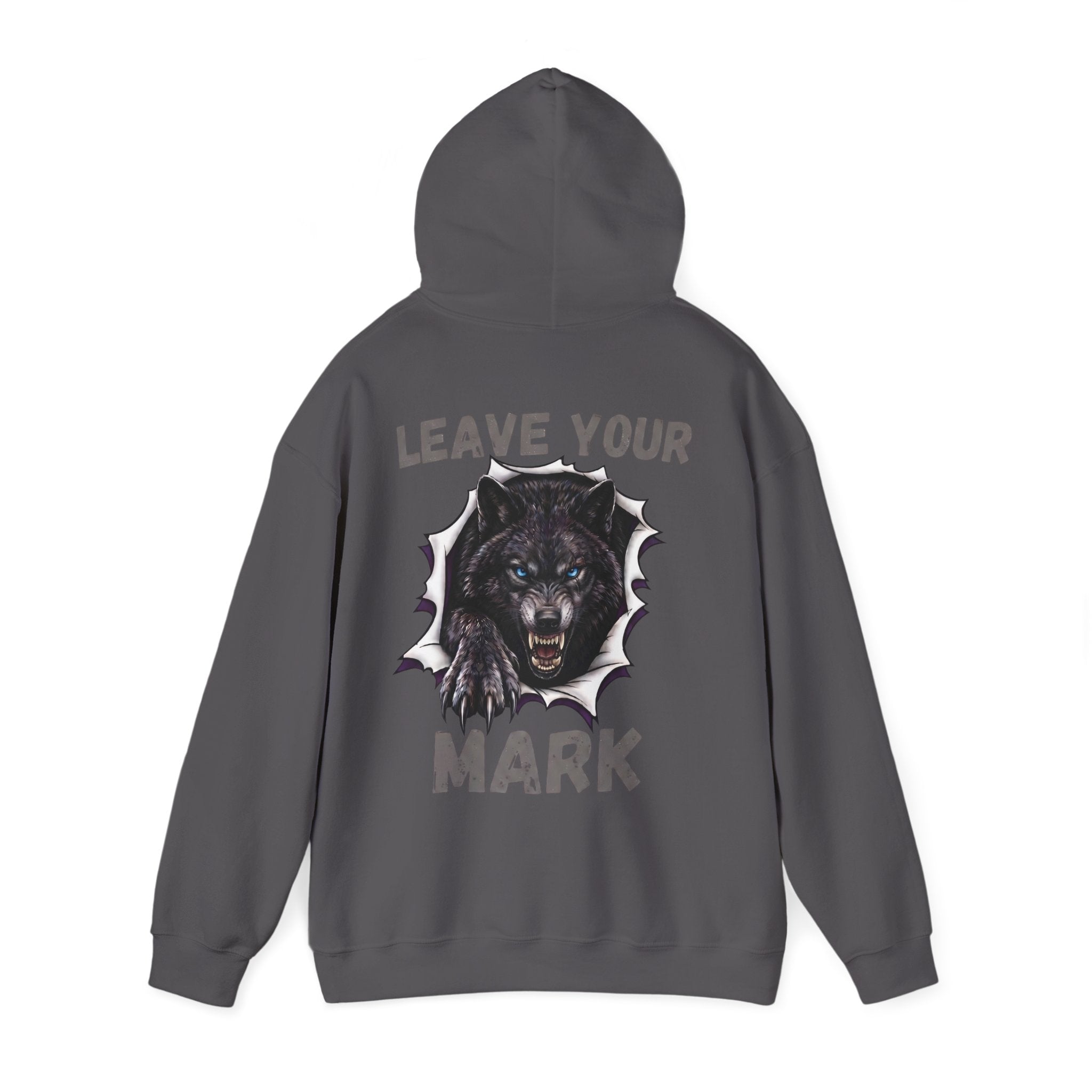 Black Wolf Hoodie "Leave Your Mark" Cyber Crest AW Signature Emblem Pullover drawstring Sweater