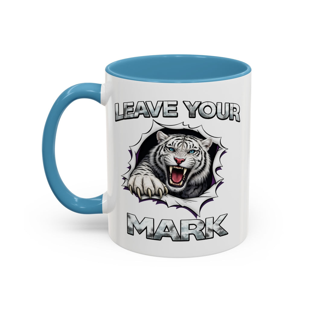 Wild White Tiger "Leave Your Mark" Fierce Animal Accent Coffee Mug