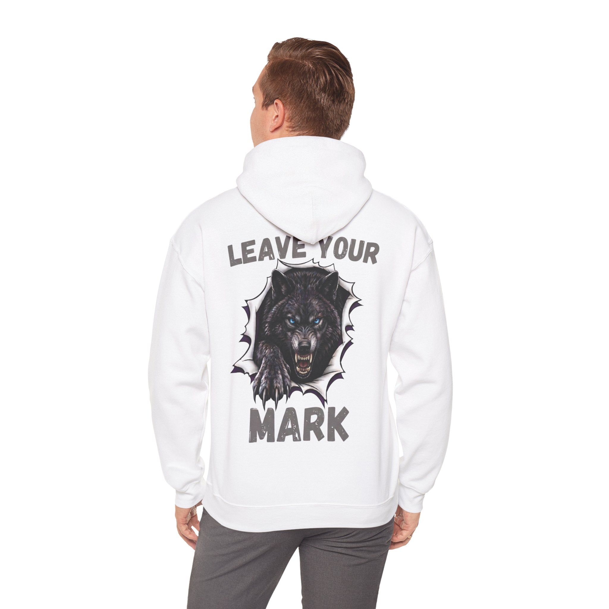 Black Wolf Hoodie "Leave Your Mark" Cyber Crest AW Signature Emblem Pullover drawstring Sweater