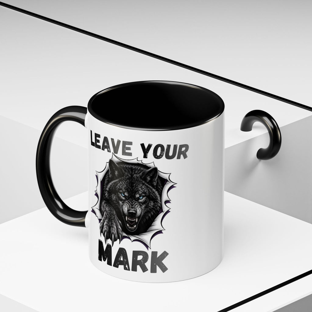 Wild Black Wolf "Leave Your Mark" Fierce Animal Accent Coffee Mug