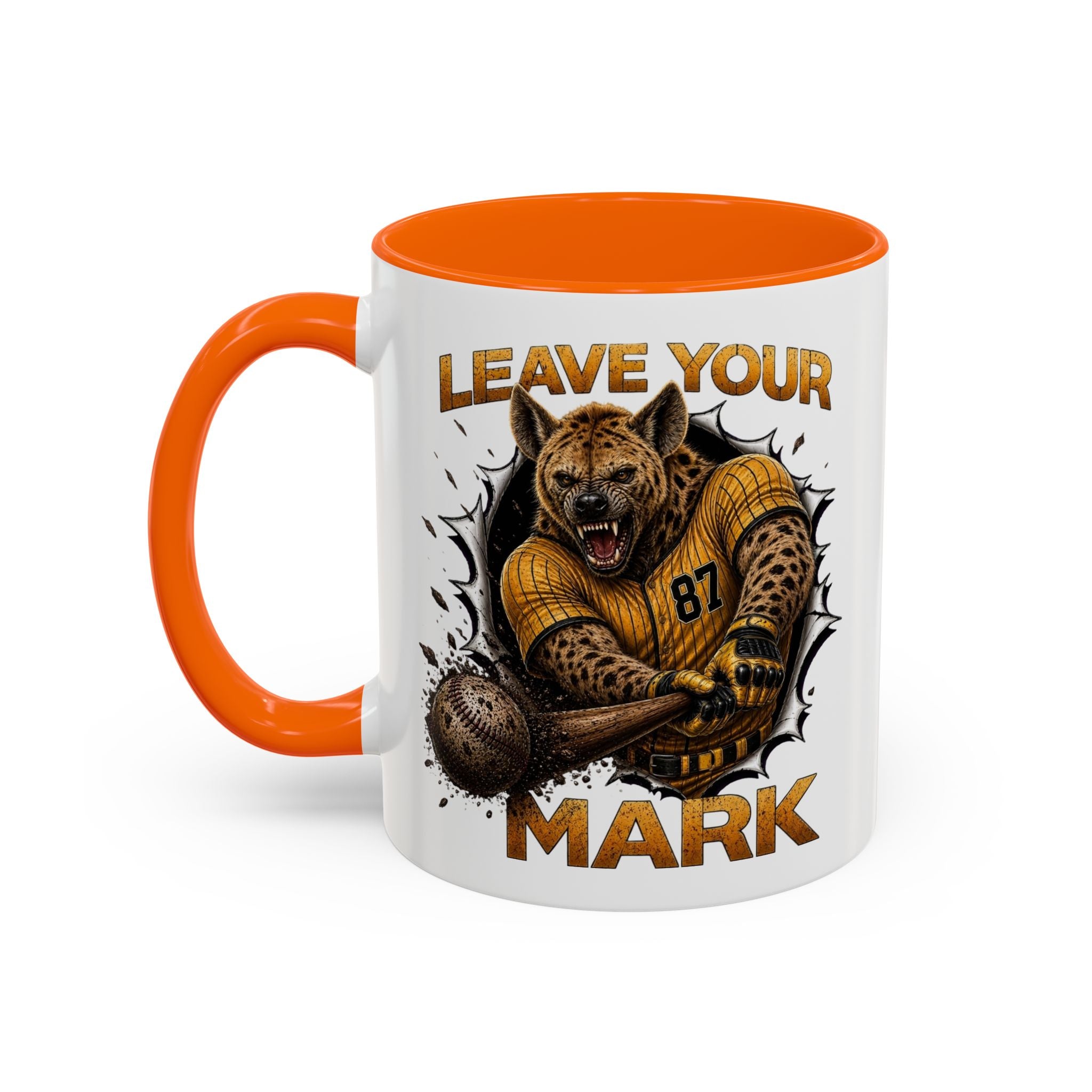 Wild Hyena Baseball  "Leave Your Mark" Fierce Animal Sports Accent Coffee Mug