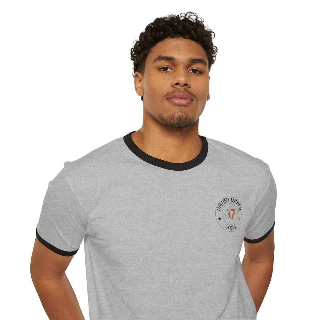 Black Graphic Wolf Ringer T-Shirt "Leave Your Mark" 87 Series Limited Edition