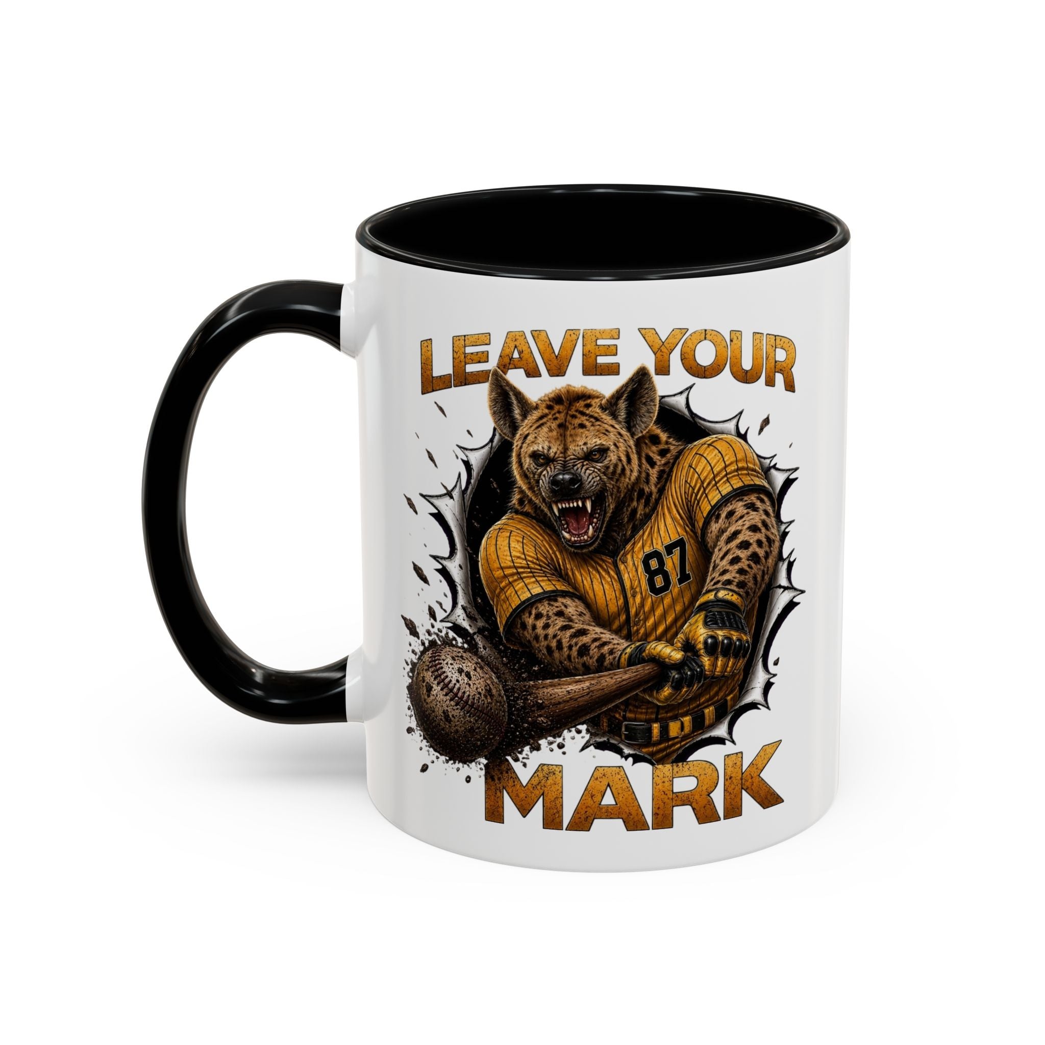 Wild Hyena Baseball  "Leave Your Mark" Fierce Animal Sports Accent Coffee Mug