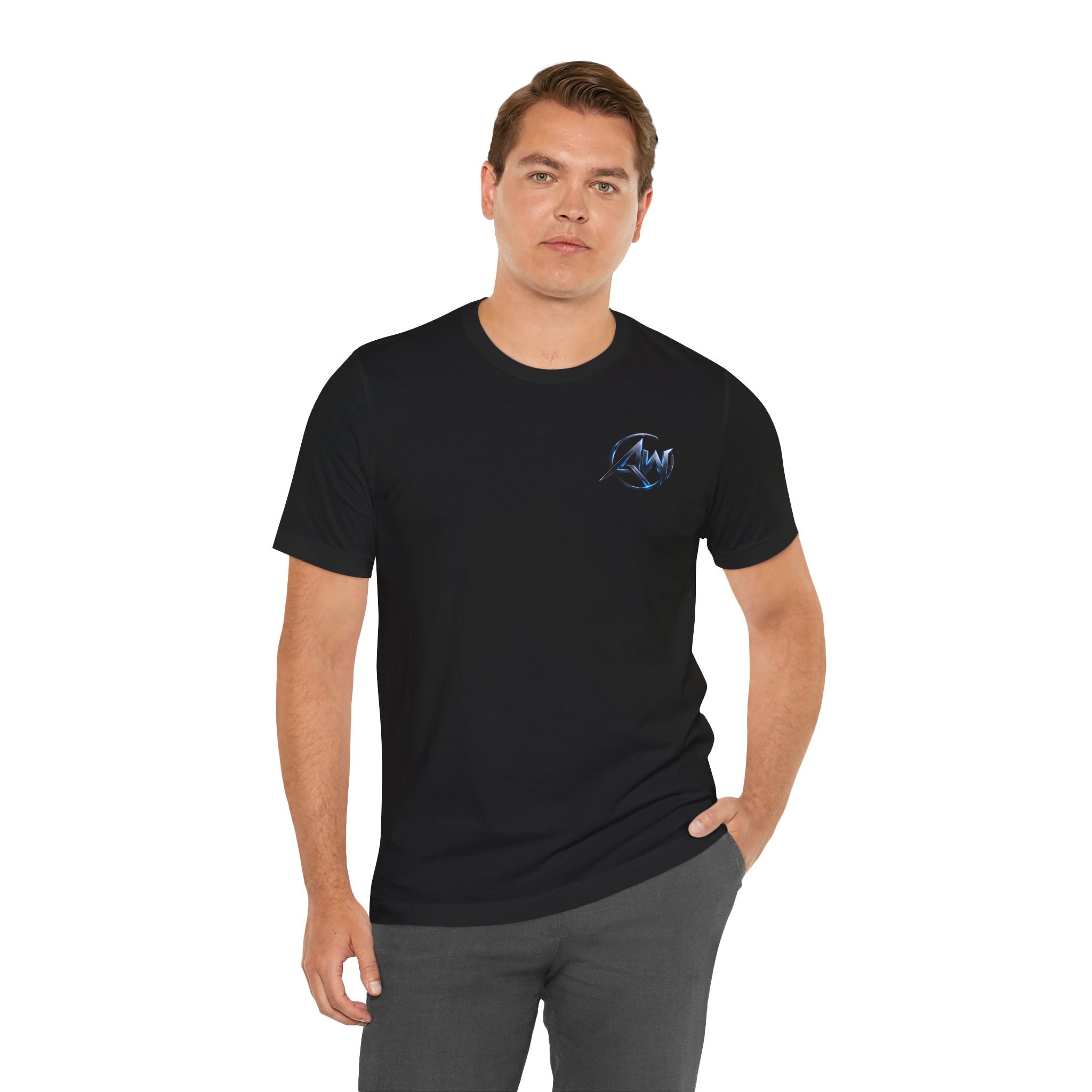 Authentic Cyber Crest Emblem AW Logo Americanwolf Brand Signature Series Soft T-Shirt