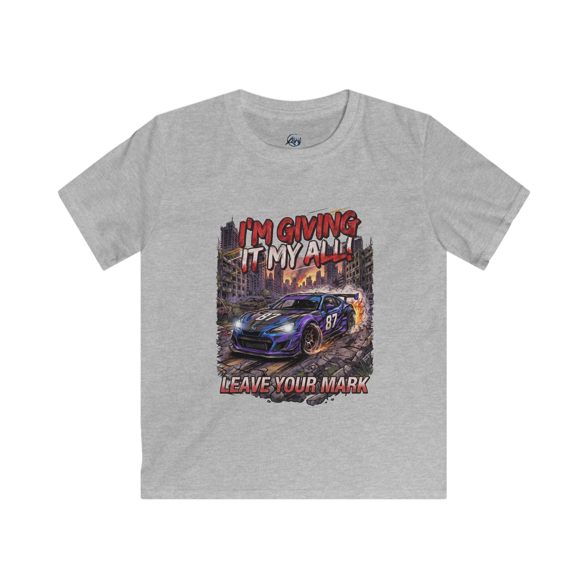 Kids Racing T-Shirt "I'm Giving It My All – Leave Your Mark"