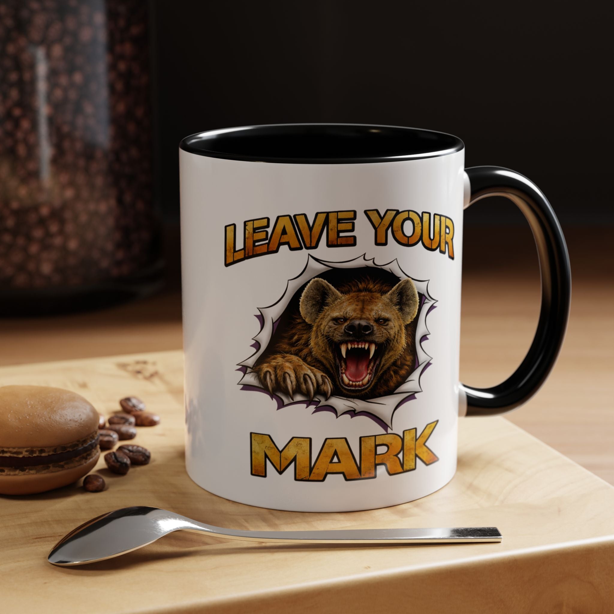 Wild Hyena "Leave Your Mark Fierce Animal Accent Coffee Mug