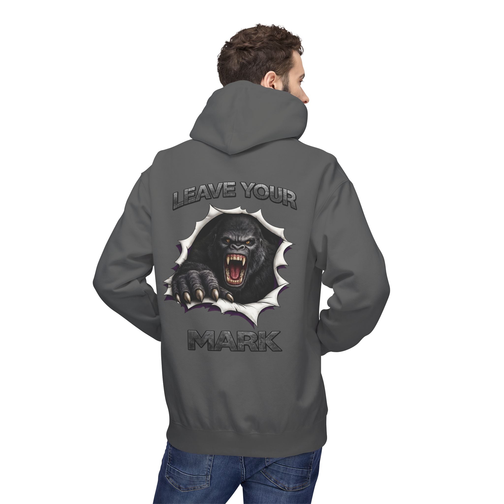 Gorilla 'Leave Your Mark'  Bold Graphic Cyber Crest AW Signature Emblem Fleece Pullover